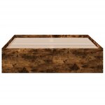 vidaXL Cadre de lit chêne fumé 135x190 cm bois d'ingénierie