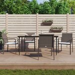 vidaXL Ensemble à manger de jardin 5 Pièces coussins résine tressée acier