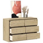 vidaXL Commode SAUDA chêne 111x43x73 5 cm bois de pin massif