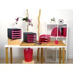 Corbeille À Courrier Combo Midi Iderama - Framboise Brillant - X 6 - Exacompta