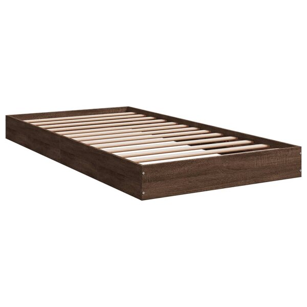 vidaXL Cadre de lit sans matelas chêne marron 90x190cm bois ingénierie