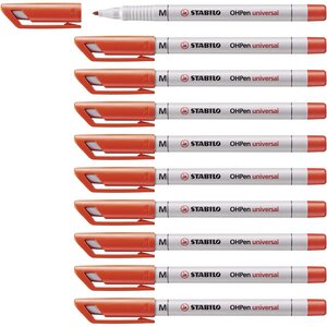 Feutre pour Transaprent OHPen encre soluble Pointe médium rouge x 10 STABILO
