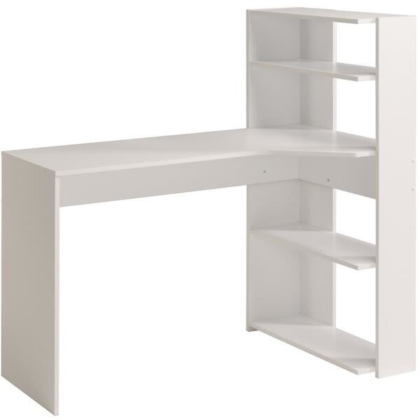 JUNE Bureau d'angle contemporain décor blanc - L 122 cm