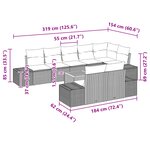 vidaXL Ensemble de canapé de jardin 9 pièces avec coussins beige en poly rotin