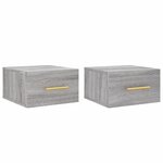 vidaXL Tables de chevet murales 2 Pièces sonoma gris 35x35x20 cm