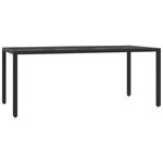 vidaXL Ensemble à manger de jardin coussins 7Pièces Noir Résine tressée