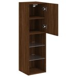 vidaXL Meubles TV avec lumières LED 2 Pièces chêne marron 30 5x30x102 cm