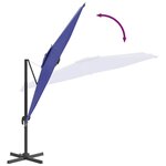 vidaXL Parasol cantilever à LED Bleu azuré 400x300 cm