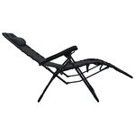 vidaXL Chaise pliable de terrasse Noir Textilène