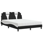 vidaXL Lit avec matelas noir et blanc 120x200 cm similicuir