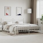 vidaXL Cadre de lit métal avec tête de lit/pied de lit blanc 200x200cm