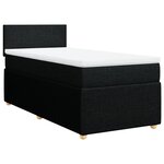 vidaXL Sommier à lattes de lit et matelas Noir 80x200 cm Tissu