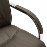 Chaise fauteuil siège de bureau informatique étude cantilever similicuir gris 02_0023991