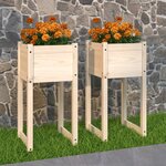 vidaXL Jardinières 2 Pièces 40x40x81 cm Bois massif de pin