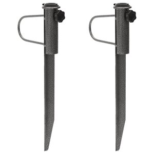 vidaXL Supports de parasol avec piquets 2 Pièces 19x42 cm acier galvanisé