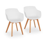 Lot de 2 chaises salon salle à manger 150 kg max surface d'assise de 41 x 40 cm coloris blanc 14_0000871