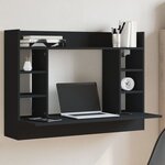 vidaXL Bureau mural noir 105x48x75 cm bois d'ingénierie