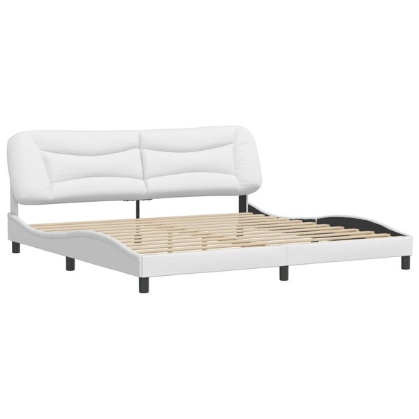 vidaXL Cadre de lit sans matelas blanc 200x200 cm similicuir