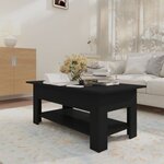 vidaXL Table basse Noir 102x55x42 cm Aggloméré