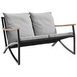 vidaXL Ensemble de meubles de balcon avec coussins 5 Pièces noir acier