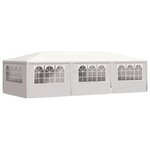 vidaXL Tente de réception avec parois latérales 4x9 m Blanc 90 g/m²