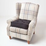 Coussin d'assise rehausseur en suédine Noir  50 x 50 x 10 cm - HOMESCAPES