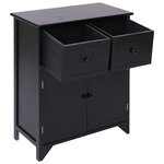 vidaXL Armoire latérale Noir 60x30x75 cm Bois de Paulownia