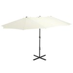 vidaXL Parasol d'extérieur et poteau en aluminium 460x270 cm sable