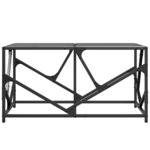 vidaXL Table basse avec dessus en verre noir 78 5x40x41 cm acier