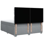 vidaXL Sommier à lattes de lit avec matelas Gris clair 200x200cm Tissu