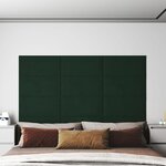 vidaXL Panneaux muraux 12 Pièces Vert foncé 60x30 cm Velours 2 16 m²