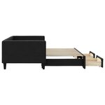 vidaXL Lit de jour avec gigogne et tiroirs noir 90x190 cm tissu