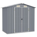 vidaXL Abri de jardin Gris 205x129x183 cm Acier galvanisé