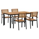 vidaXL Ensemble de salle à manger de jardin 5 pièces en bois d'acacia et métal