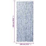 vidaXL Rideau anti-mouches argenté 100x230 cm chenille