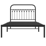 vidaXL Cadre de lit métal avec tête de lit noir 107x203 cm