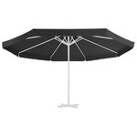 vidaXL Tissu de remplacement pour parasol d'extérieur Noir 500 cm