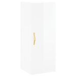 vidaXL Buffet haut Blanc brillant 34 5x34x180 cm Bois d'ingénierie