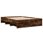 vidaXL Cadre de lit sans matelas chêne fumé 140x200 cm bois ingénierie