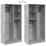 vidaXL Garde-robe Gris béton 100x50x200 cm Aggloméré