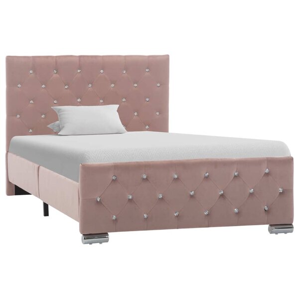 vidaXL Cadre de lit Rose Velours 100 x 200 cm