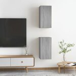 vidaXL Meubles TV 2 Pièces Sonoma gris 30 5x30x60 cm Bois d'ingénierie