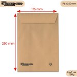 Lot de 250 enveloppes kraft brun uni b5 gamme courrier+