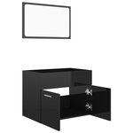 vidaXL Ensemble de meubles de salle de bain 2 Pièces Noir brillant