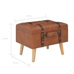 vidaXL Tabourets de rangement lot de 3 Brun roux Similicuir