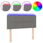 vidaXL Tête de lit à LED Gris foncé 90x5x78/88 cm Tissu