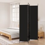 vidaXL Cloison de séparation 3 panneaux Noir 150x220 cm Tissu