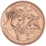 Pièce de monnaie 5 euro Italie 2023 BU – Bergame et Brescia