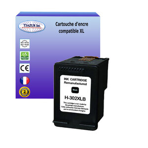 T3azur - cartouche d'encre compatible remplace hp 302 302xl noire pour hp officejet 4654  4655  4656  4657