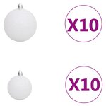 vidaXL Arbre de Noël artificiel pré-éclairé et boules blanc 240 cm